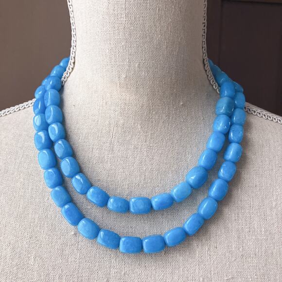 Signed Silpada Sterling Silver Double Strand Blue Magnesite Gemstone Necklace 20 - Picture 13 of 13